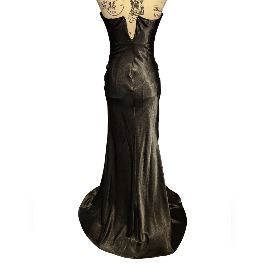 Cinderella Divine Black Strapless Evening Gown - Picture 4 of 8